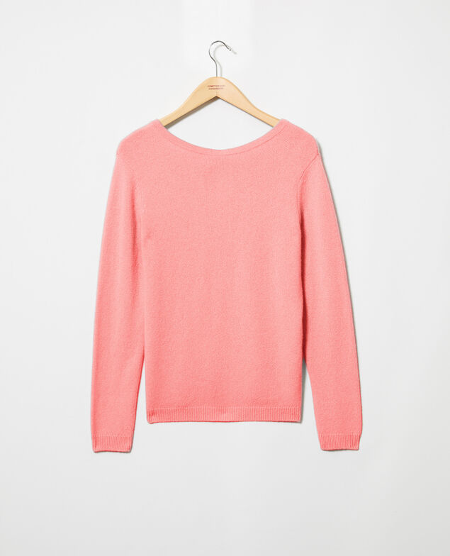 Round neck cashmere jumper Salmon pink