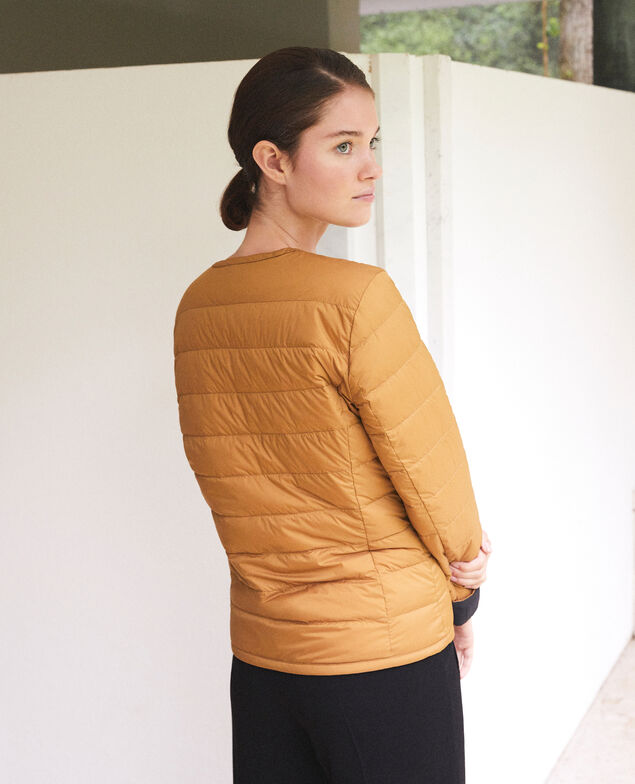 Reversible Mademoiselle Plume jacket Ad golden brown