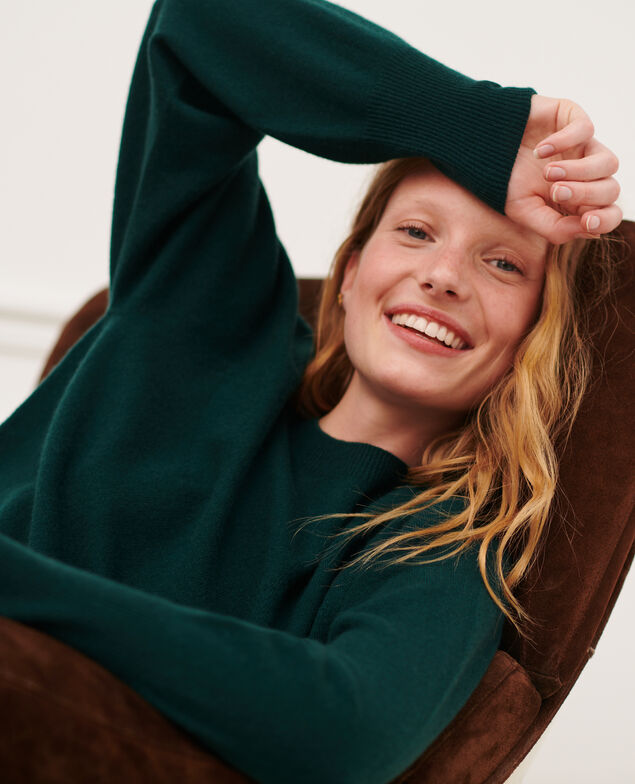 Round neck cashmere jumper 8886 55 green