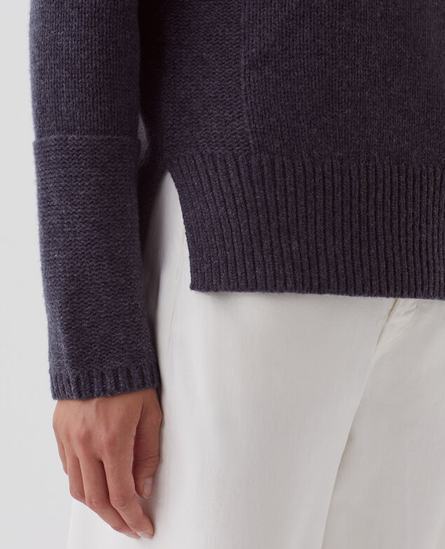 Wool hoodie I684 marathon blue