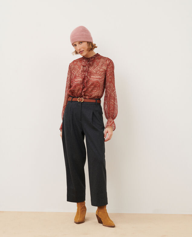 PEGGY - Wool blend carrot trousers
