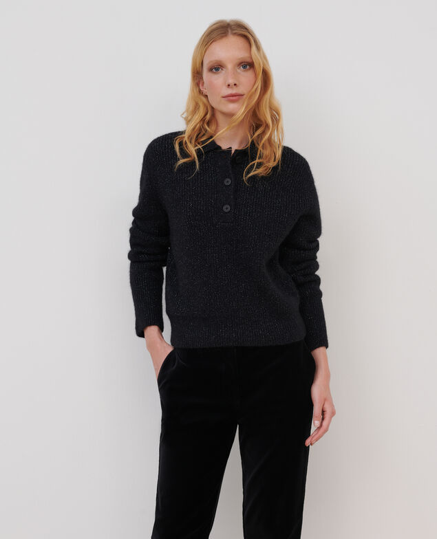 Alpaca blend polo neck jumper