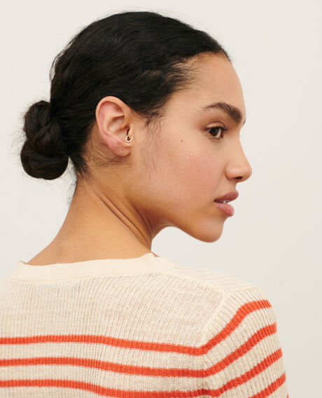 Striped linen jumper 0240 tiger lily stripes 3sju271l01
