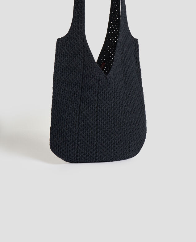 Cotton crochet tote bag H091 black beauty