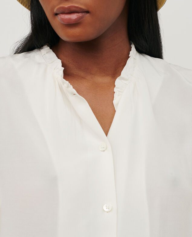 Short-sleeve fluid blouse 0007 white