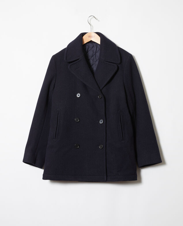 Double-breasted pea coat Dark navy