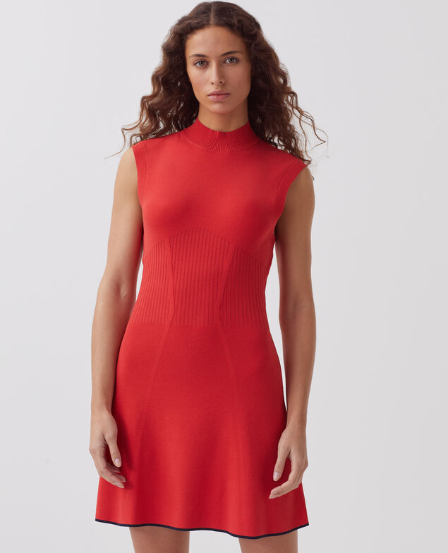 Knit mini dress J240 paprika orange