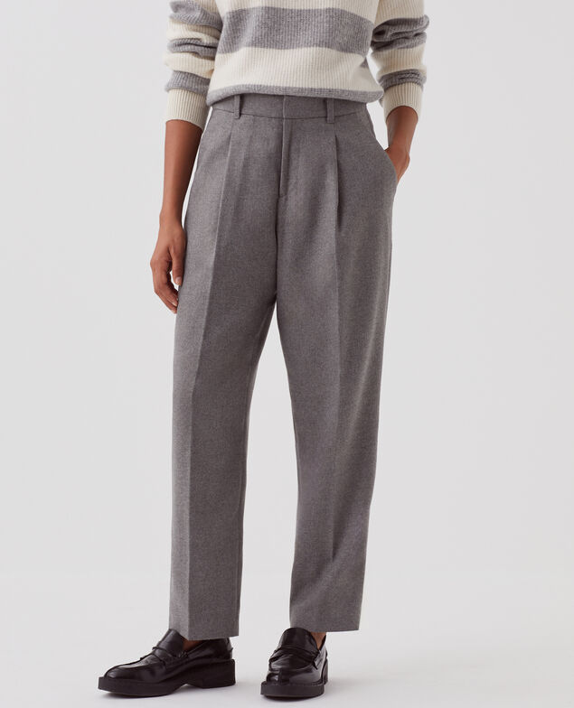 Straight wool trousers U060 gray