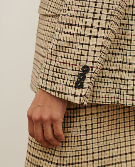 Cotton blend blazer 0400 cream checks 3sja272c04