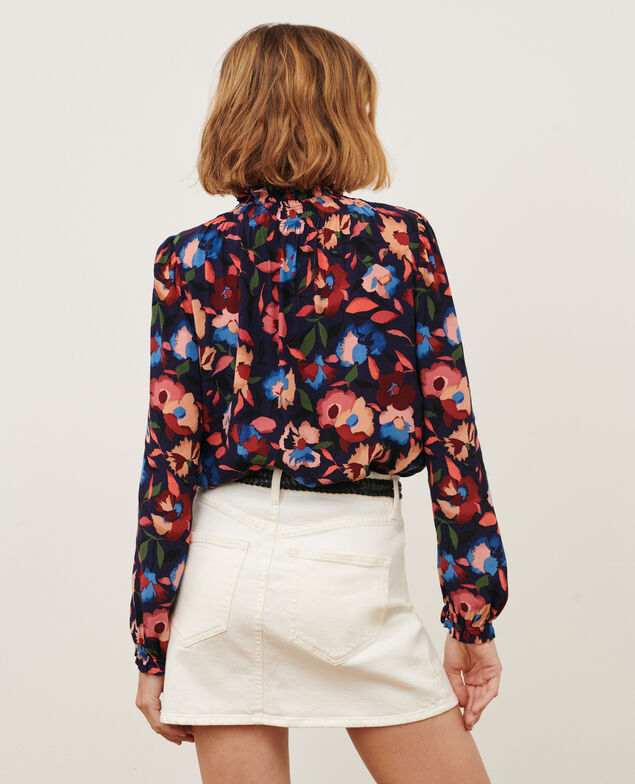 Printed blouse 8858 69 navy print