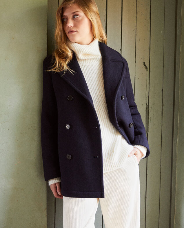 Double-breasted pea coat Dark navy