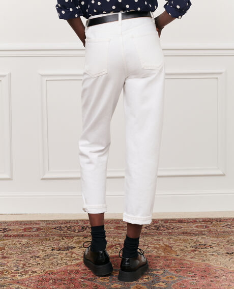 RITA - SLOUCHY - Loose cotton jeans Winter white Meroni