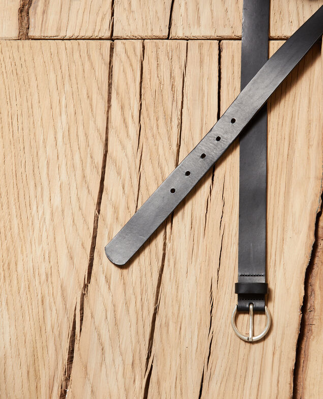 Smooth leather belt, medium model Black