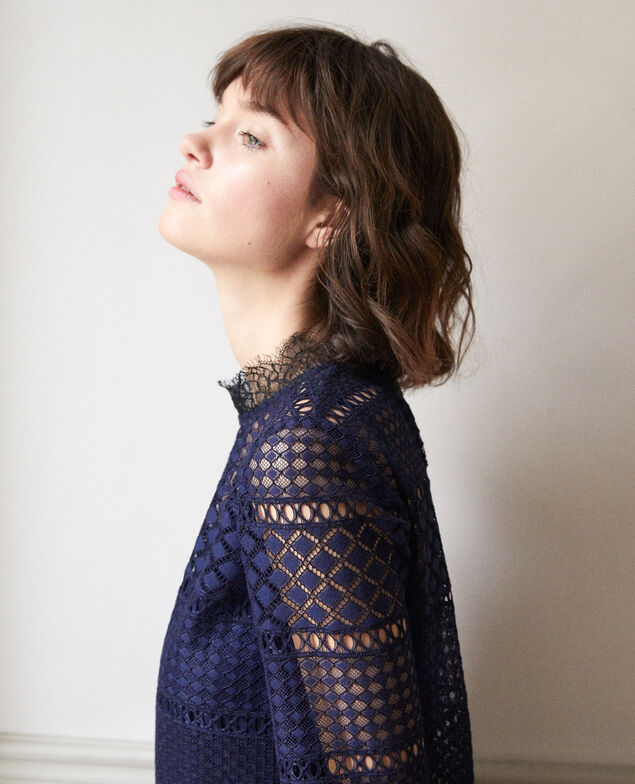 Openwork lace blouse Peacoat