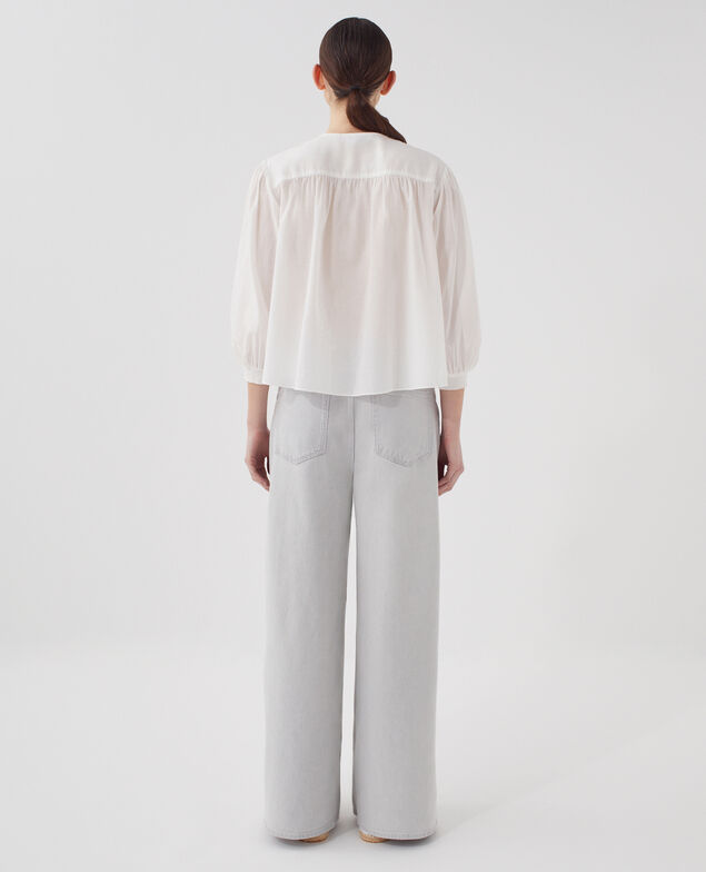 Cotton voile blouse H013 gardenia