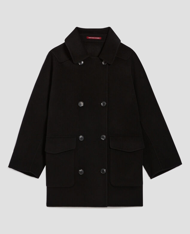 Double-sided wool and cashmere peacoat