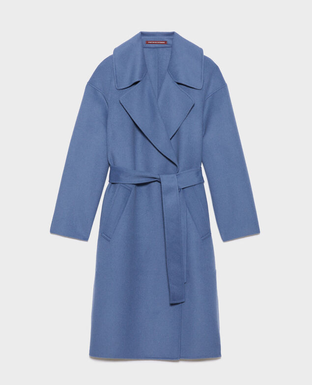 Double-faced wool and cashmere pea coat