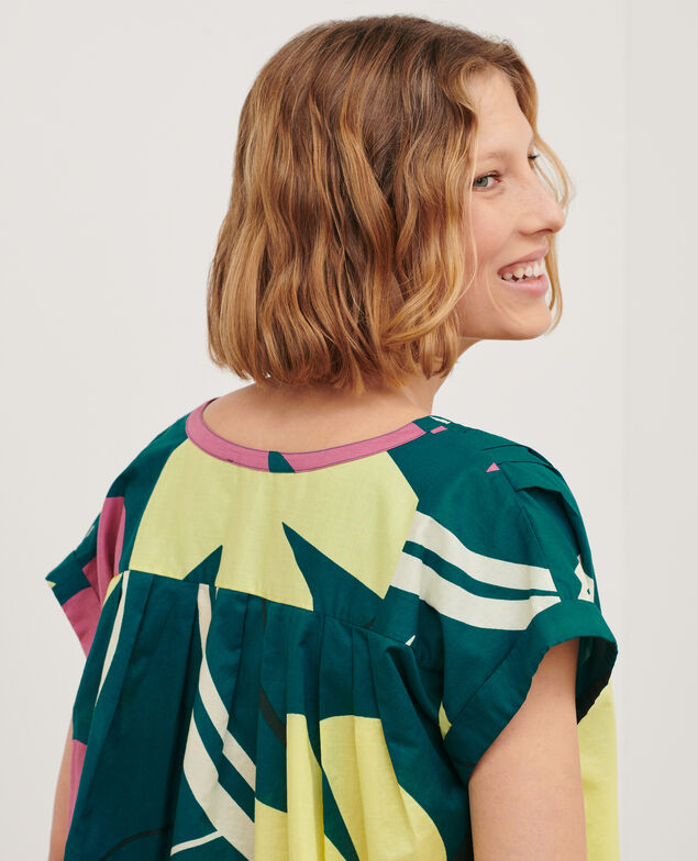 Printed blouse 0649 birdy blue 3sbl292c11