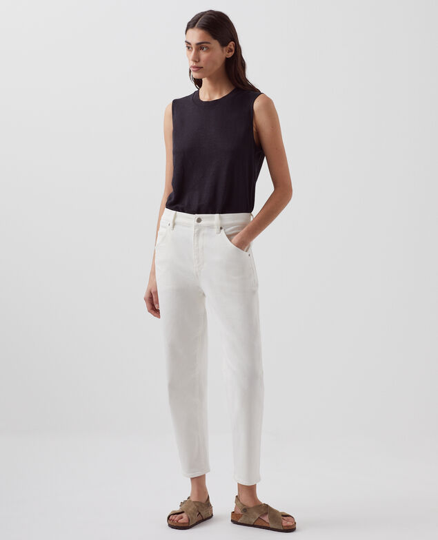 MARCELLE - Linen tank top H091 black beauty