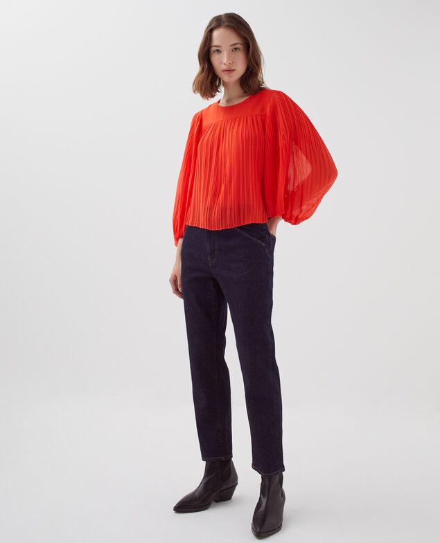 Pleated blouse I250 cherry tomato