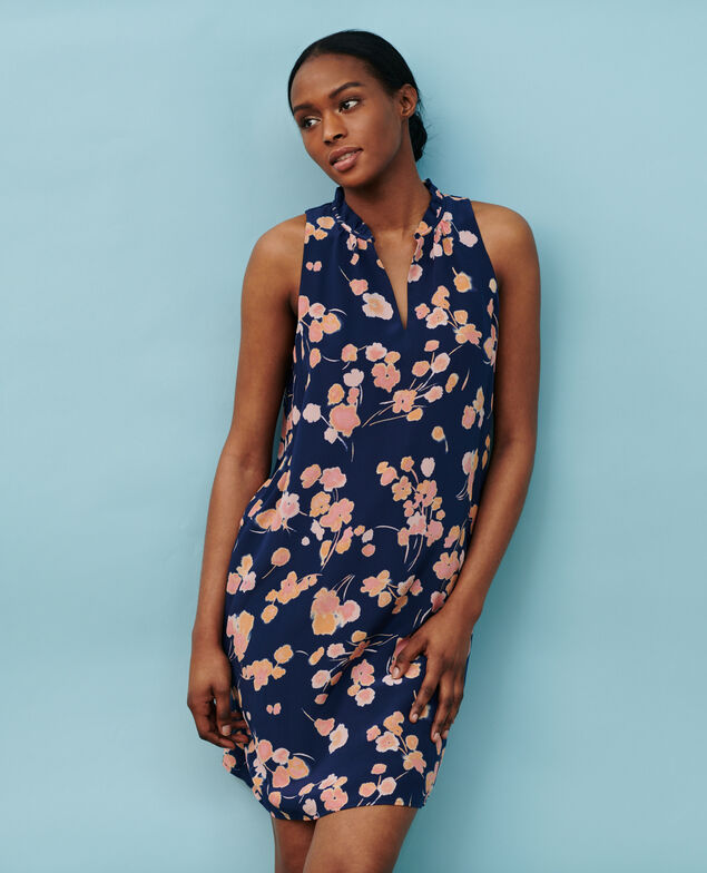 Silk dress Print navy