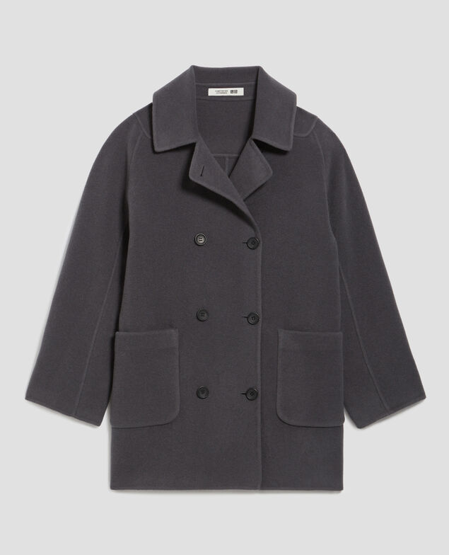 Mid-length double face coat U060 gray