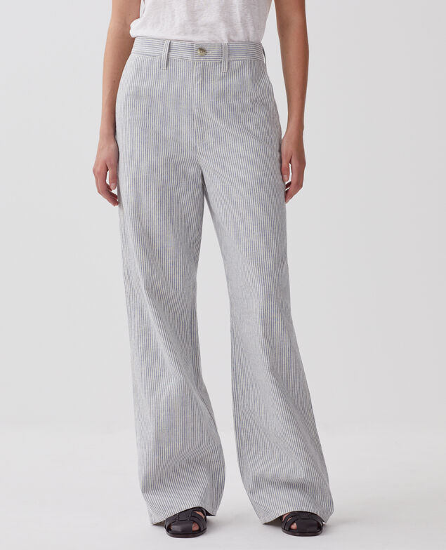 BLANDINE - Straight trousers H611 blue mini st