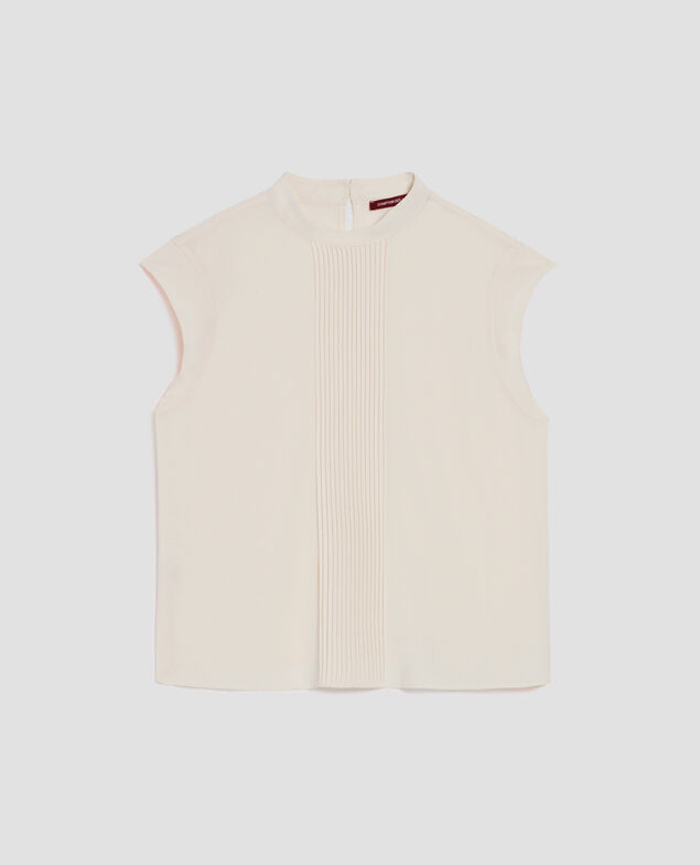 Silky sleeveless blouse J300 natural