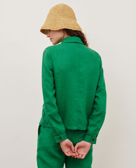 Linen jacket 0542 pine green 3sja184f03