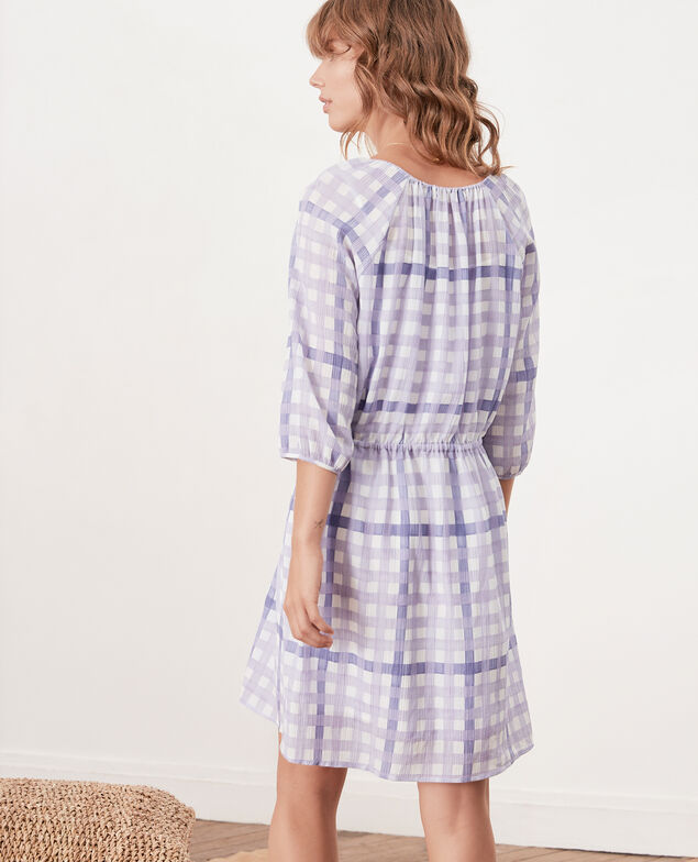 Printed dress Ghingham iris