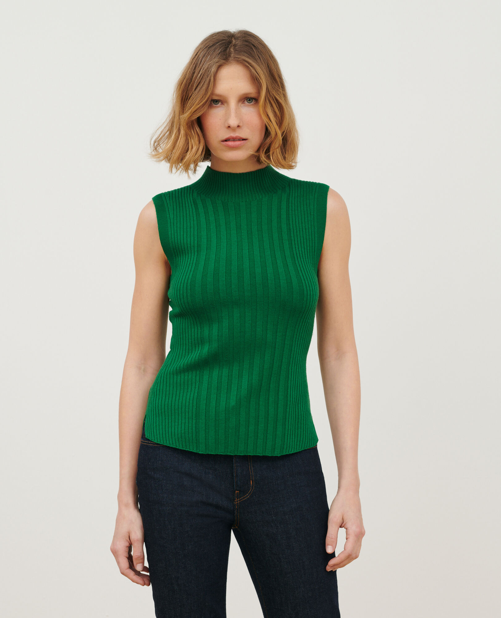 Green sleeveless on sale jumper