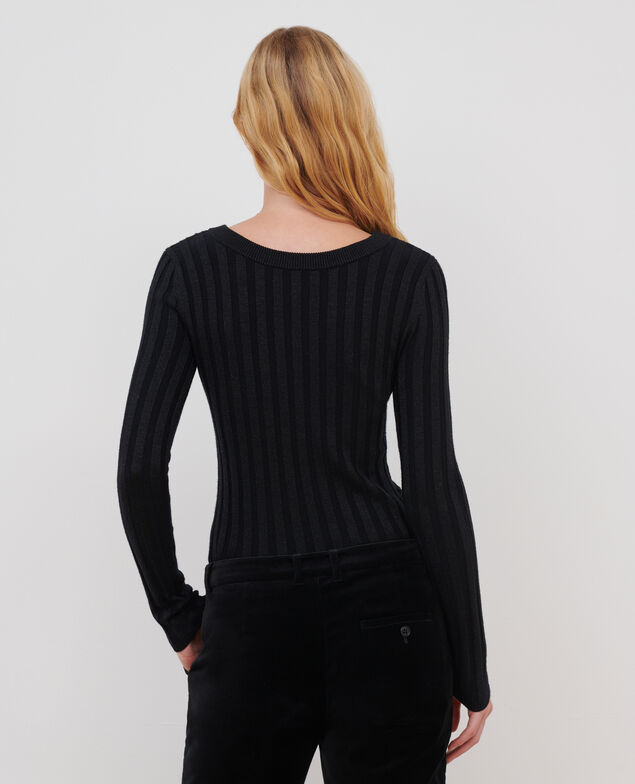 Round neck wool blend jumper