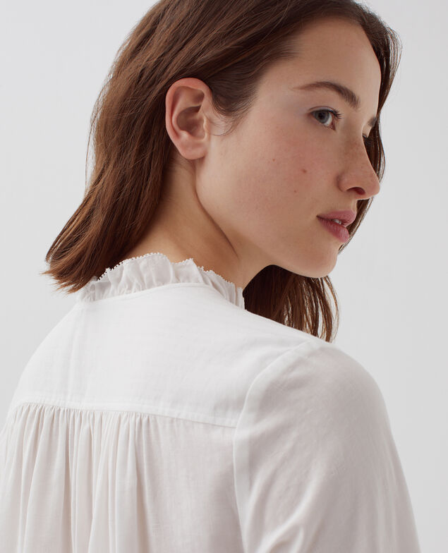 Ruffled blouse H013 gardenia