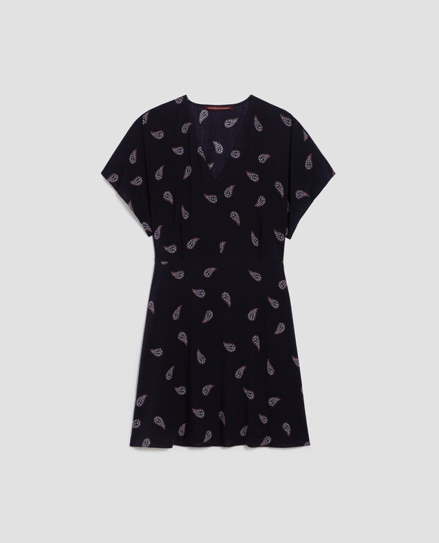Floaty mini dress J693 ma paisley navy