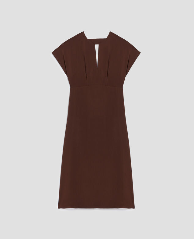 Flowing dress I390 coffee bean