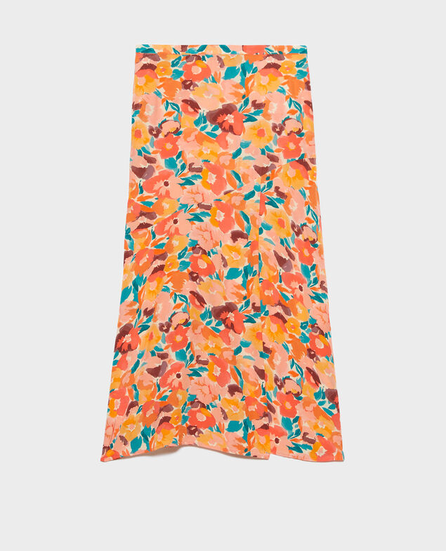 Silky printed skirt 0230 fauve orange