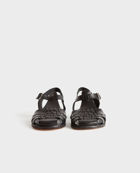 Braided leather sandals 8853 09 black 3ss062