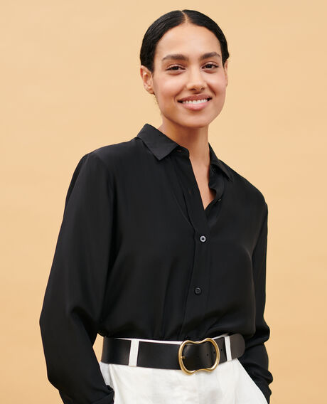 SIBYLLE - Silk shirt Black beauty Loriges