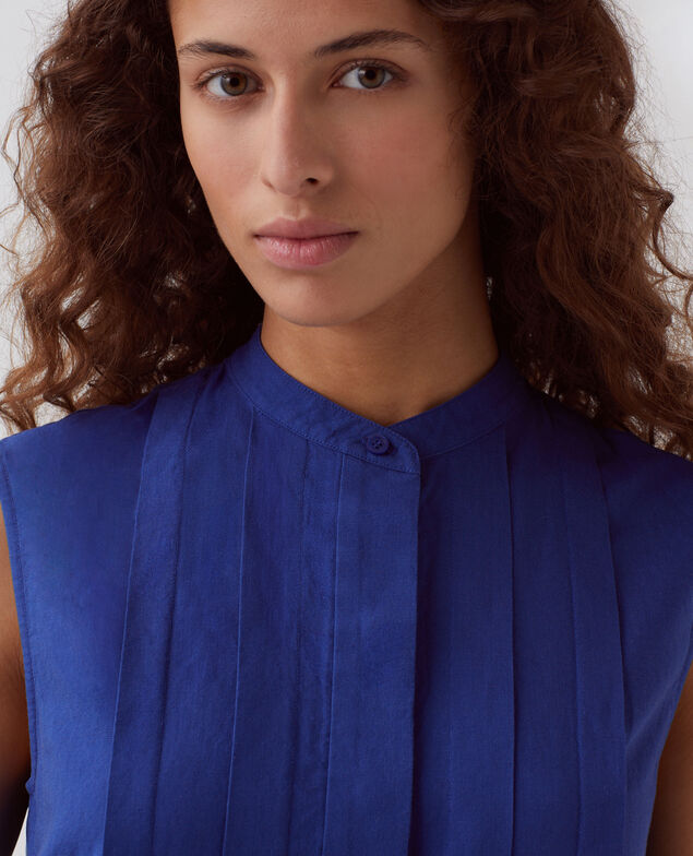 Sleeveless blouse H660 sodalite blue