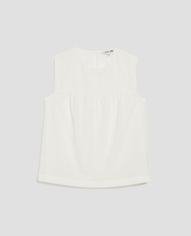 Cotton voile sleeveless top H013 gardenia