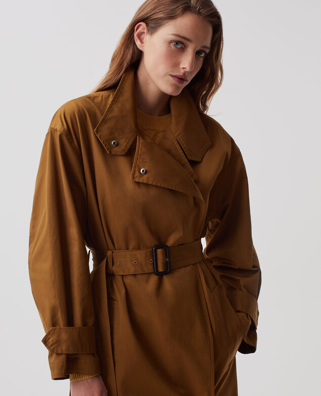 Oversize trench coat J340 brown
