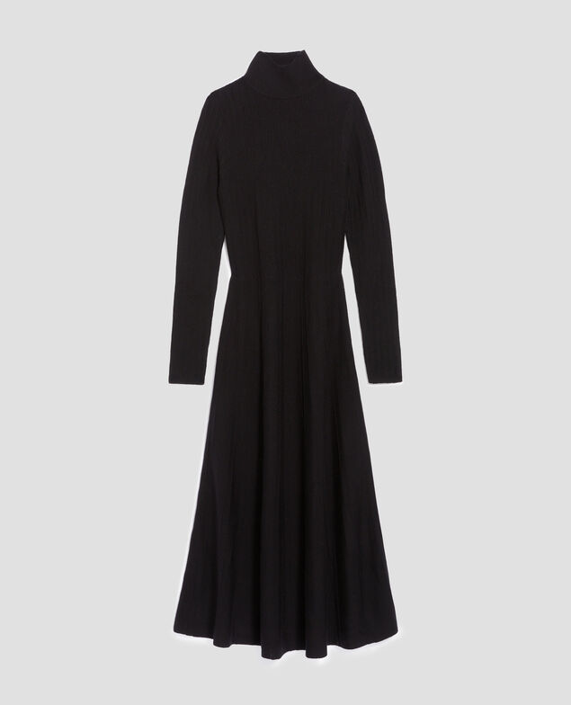 Merino wool maxi dress H091 black beauty