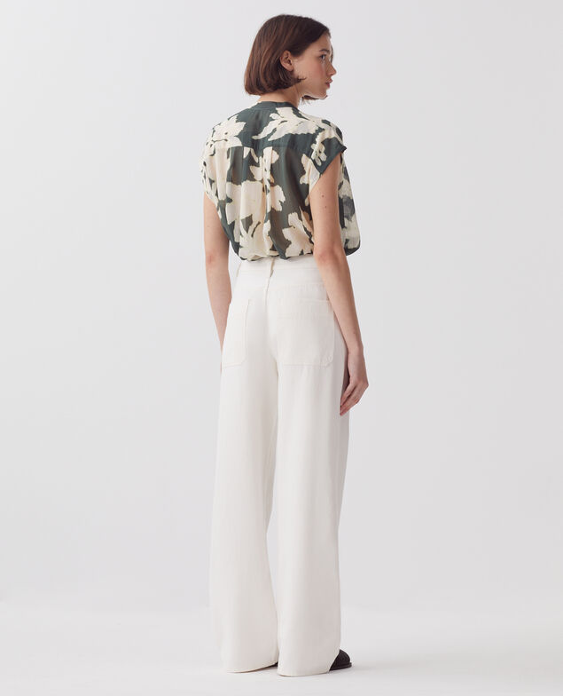 BLANDINE - Straight trousers H003 white