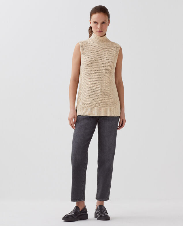 Sleeveless jumper H311 oyester gray