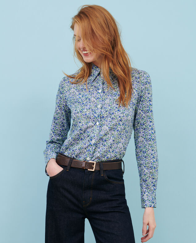 Cotton shirt 92 print blue