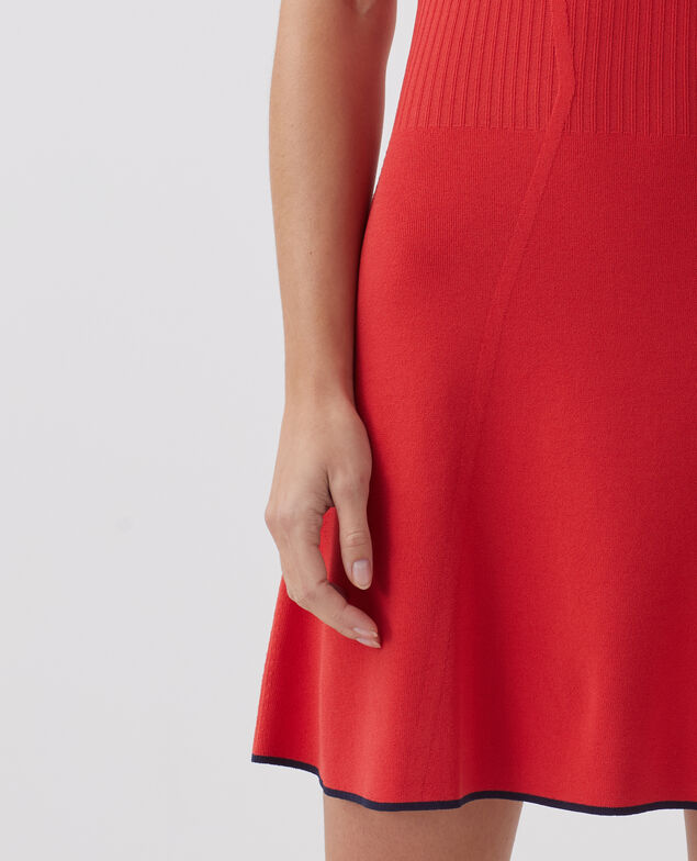 Knit mini dress J240 paprika orange