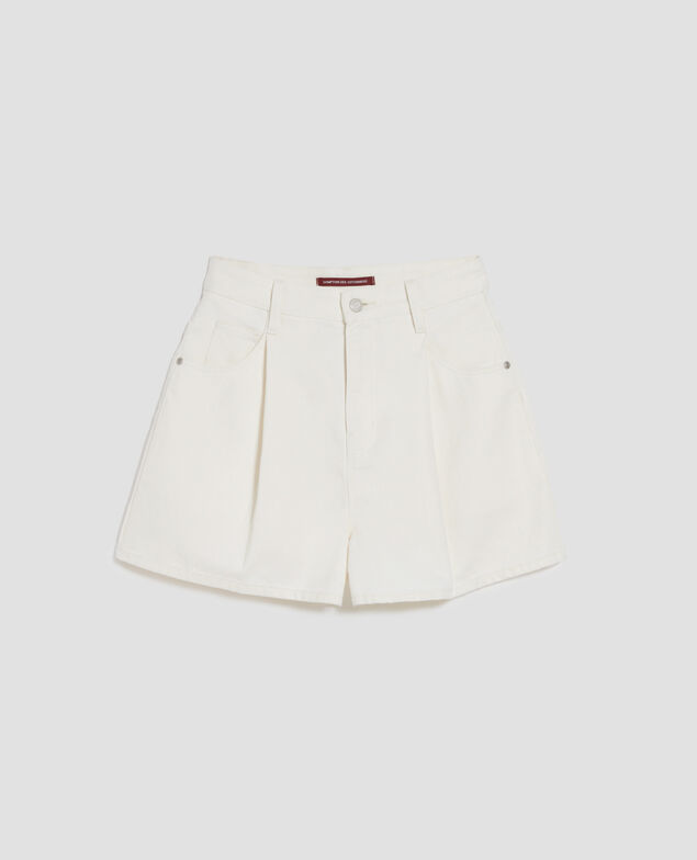 Pleated shorts H003 white