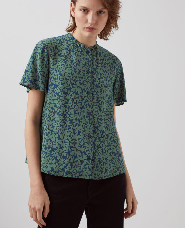 Short-sleeve fluid blouse H642 petal majolica