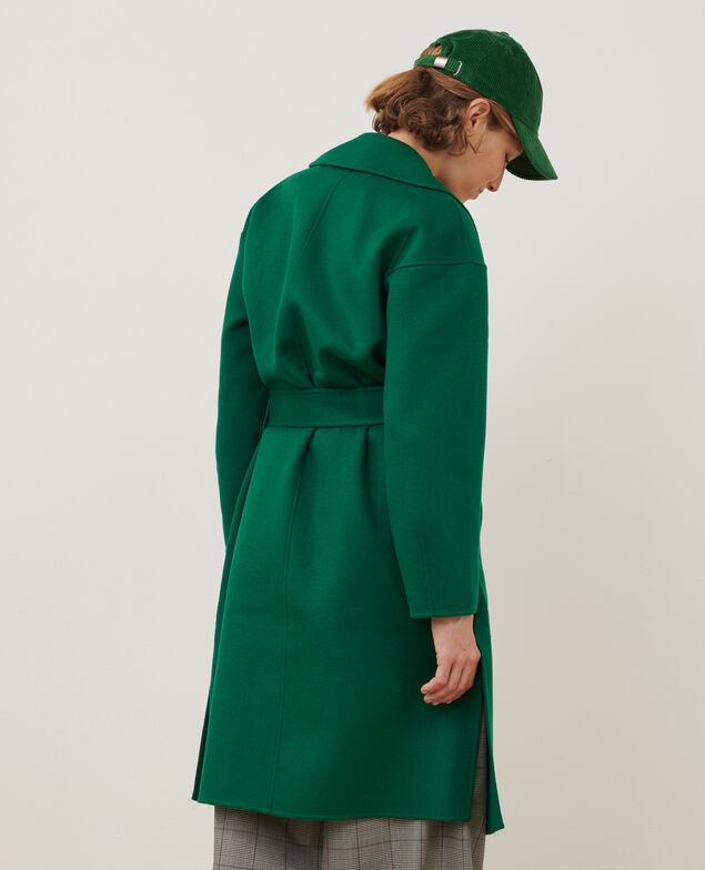 Double-faced wool and cashmere pea coat