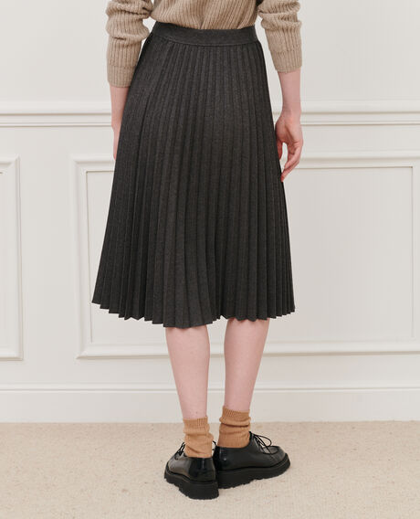 Flannel pleated skirt 7035 03_greymelange 2wsk159w14